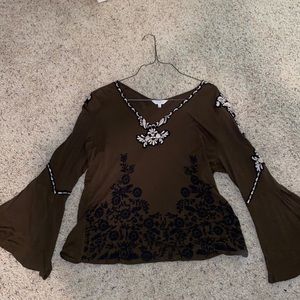 Lucky Brand Embroidered Long Sleeve Shirt